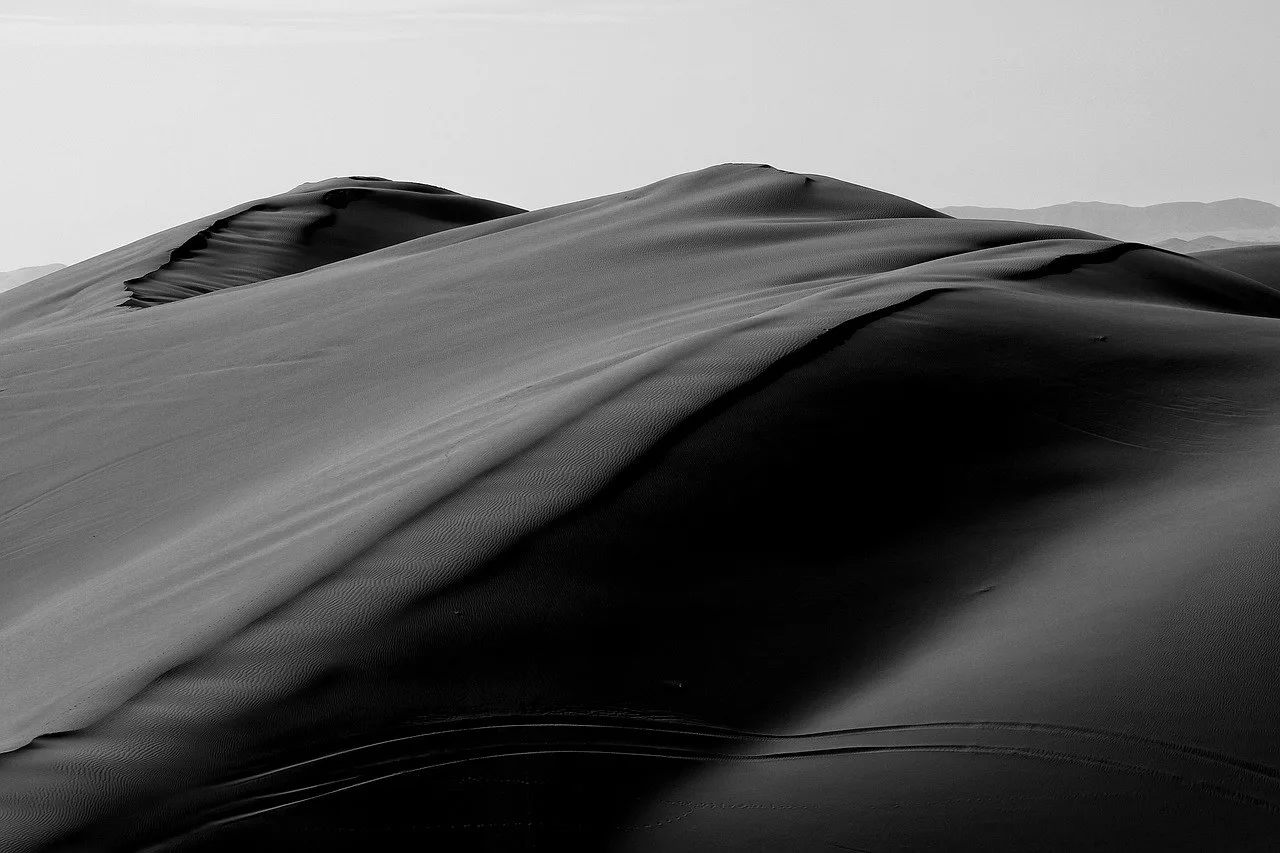 High-contrast abstract desert dune scene